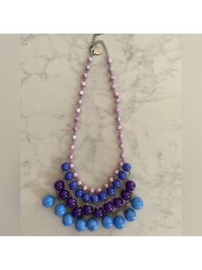 Isaac Mizrahi Live! QVC Beaded Bib Necklace 18” NIB